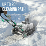 Lithelli Cordless Brushless Snow Blower 20 Inch 4.0 Ah Batteries Charger 40V