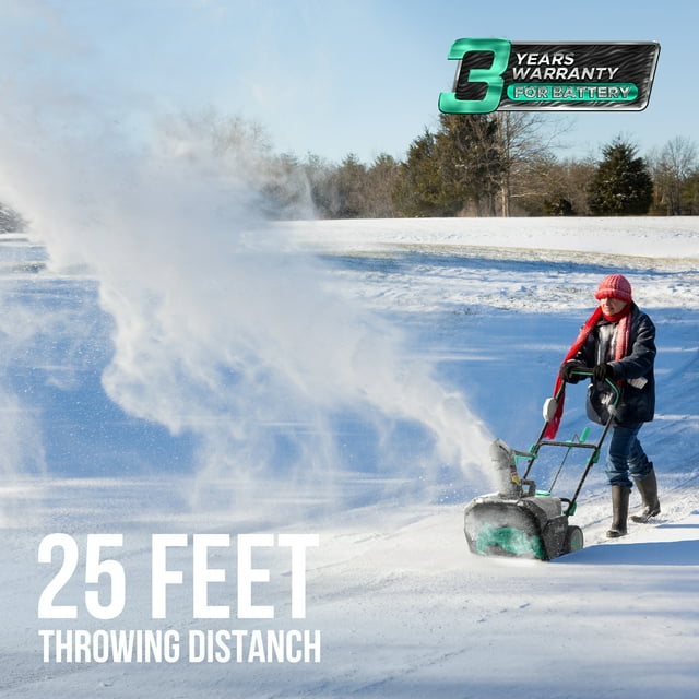 Lithelli Cordless Brushless Snow Blower 20 Inch 4.0 Ah Batteries Charger 40V